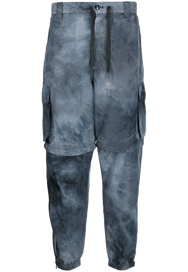 Emporio Armani batikmönstrade konvertibla byxor - Blå