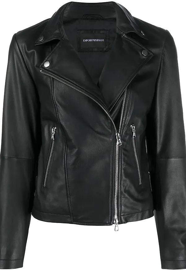 Emporio Armani bikerjacka med dragkedja - Svart