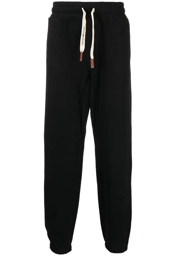 Emporio Armani byxor med dragsko - Svart