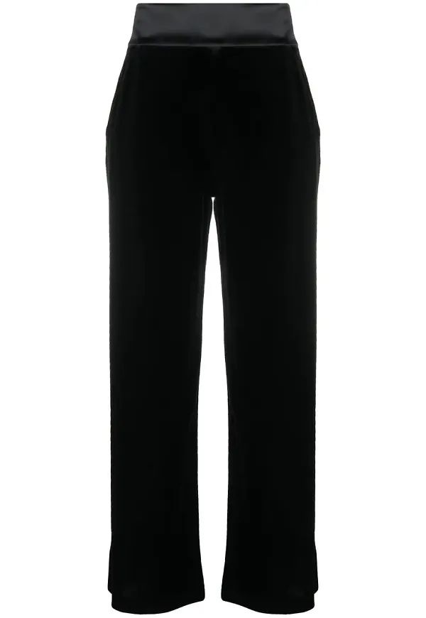Emporio Armani byxor med kontrasterande midjeband - Svart