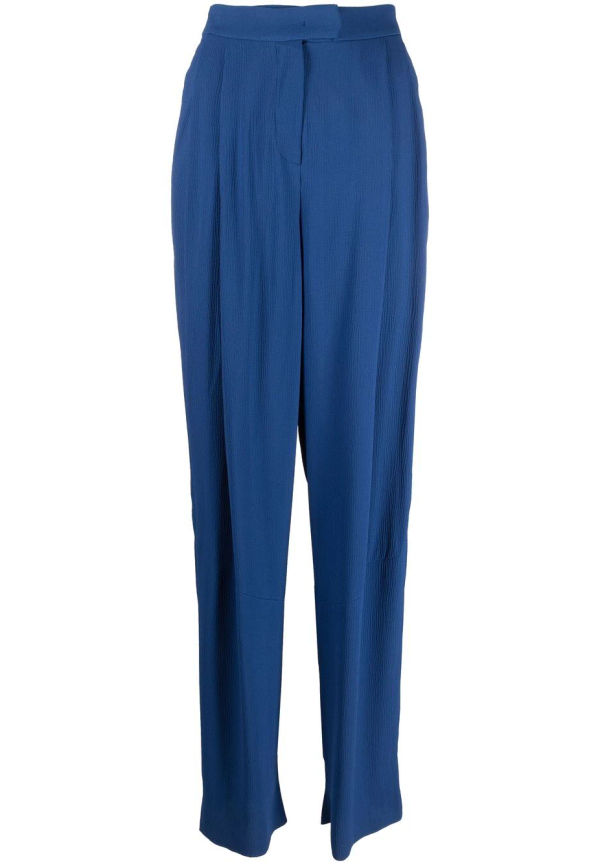 Emporio Armani byxor med plisserad midja - Blå