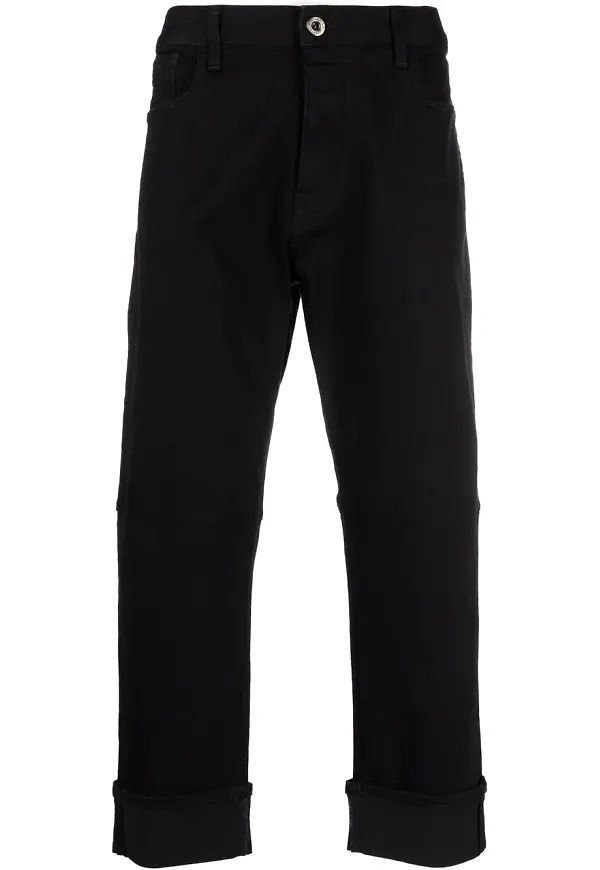 Emporio Armani croppade jeans med rulåer - Svart