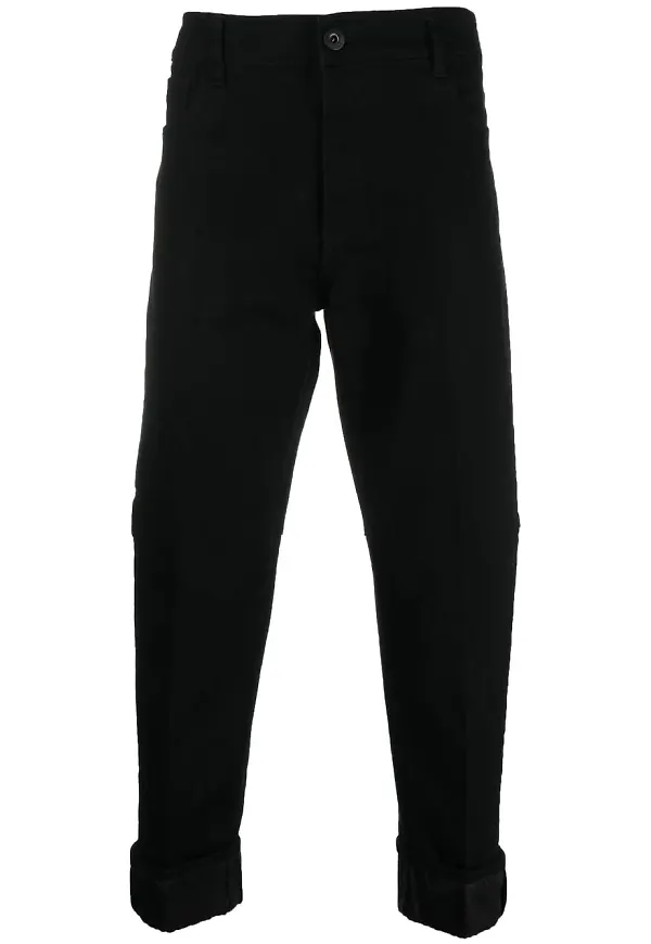 Emporio Armani croppade skinny-jeans - Svart