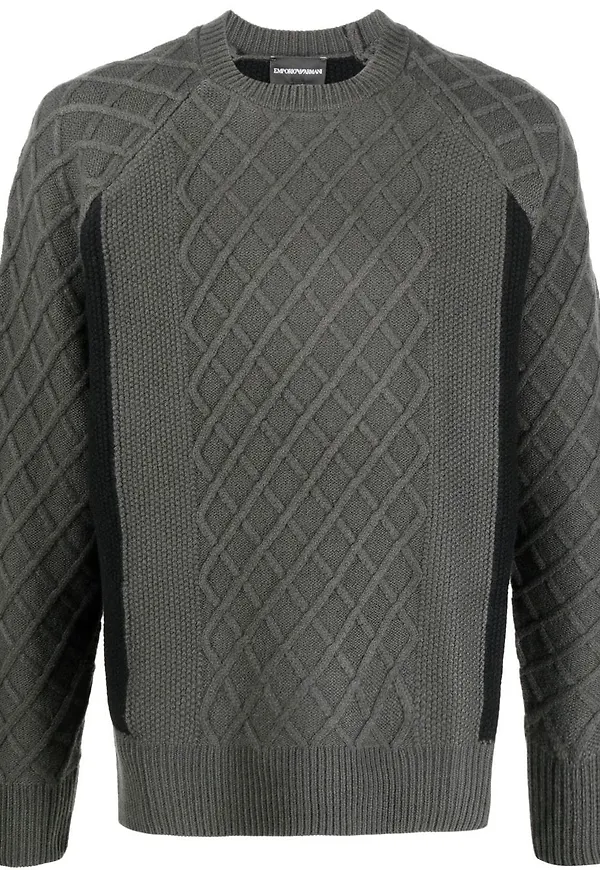 Emporio Armani diamantstickad tröja - Grön