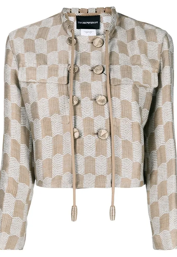Emporio Armani dubbelknäppt kort jacka - Neutral