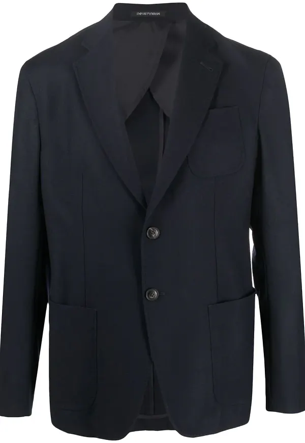 Emporio Armani enkelknäppt blazer - Blå