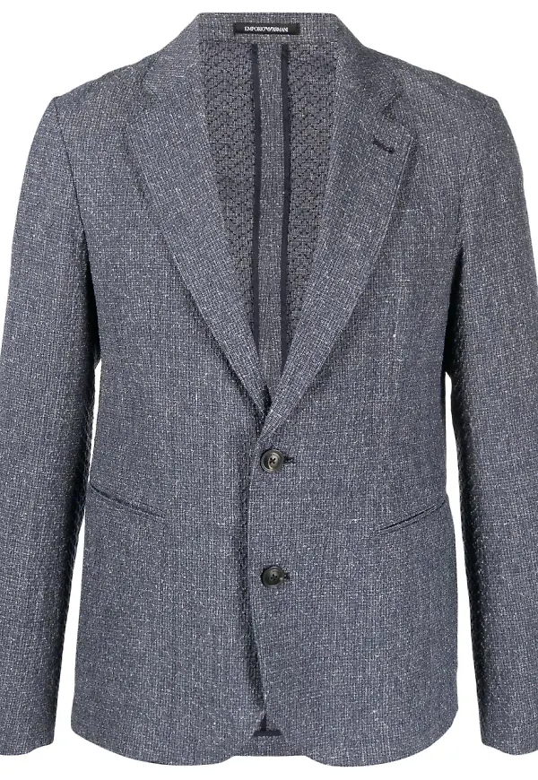 Emporio Armani enkelknäppt blazer - Blå