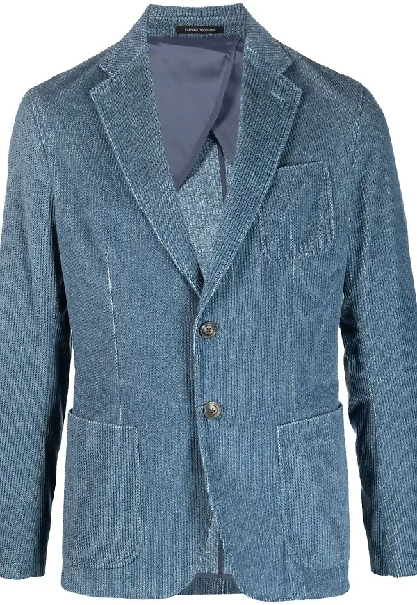 Emporio Armani enkelknäppt blazer - Blå