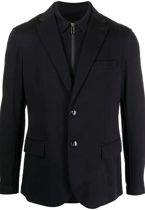 Emporio Armani enkelknäppt blazer - Blå