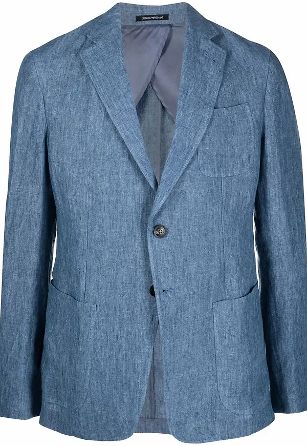 Emporio Armani enkelknäppt blazer - Blå