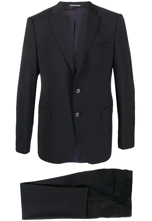 Emporio Armani enkelknäppt finkostym - Blå