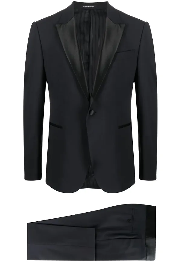 Emporio Armani enkelknäppt kostym - Blå
