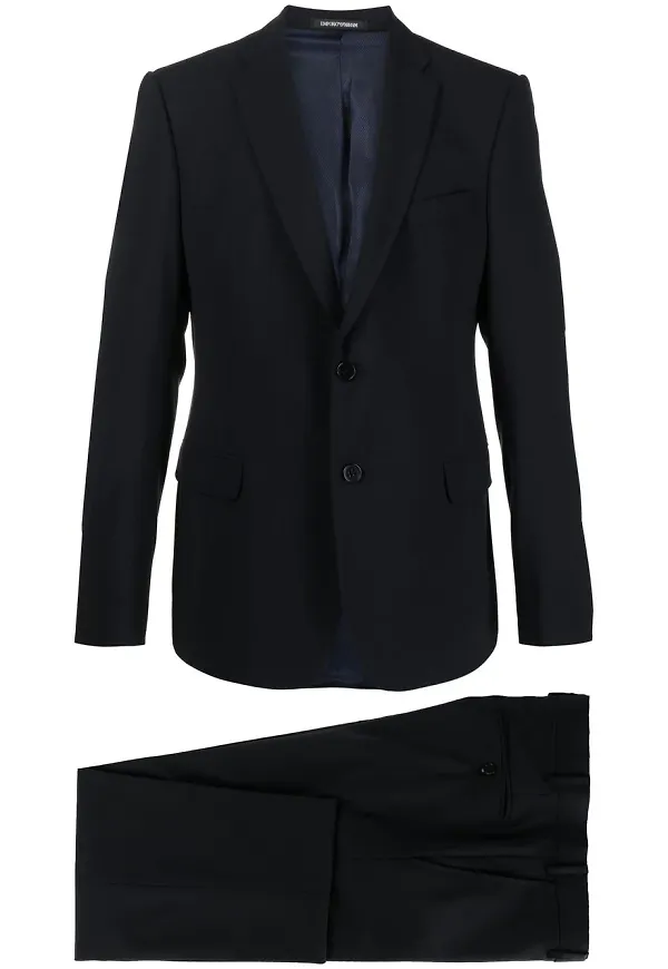 Emporio Armani enkelknäppt kostym - Blå