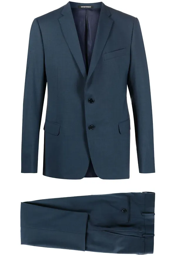 Emporio Armani enkelknäppt kostym - Blå