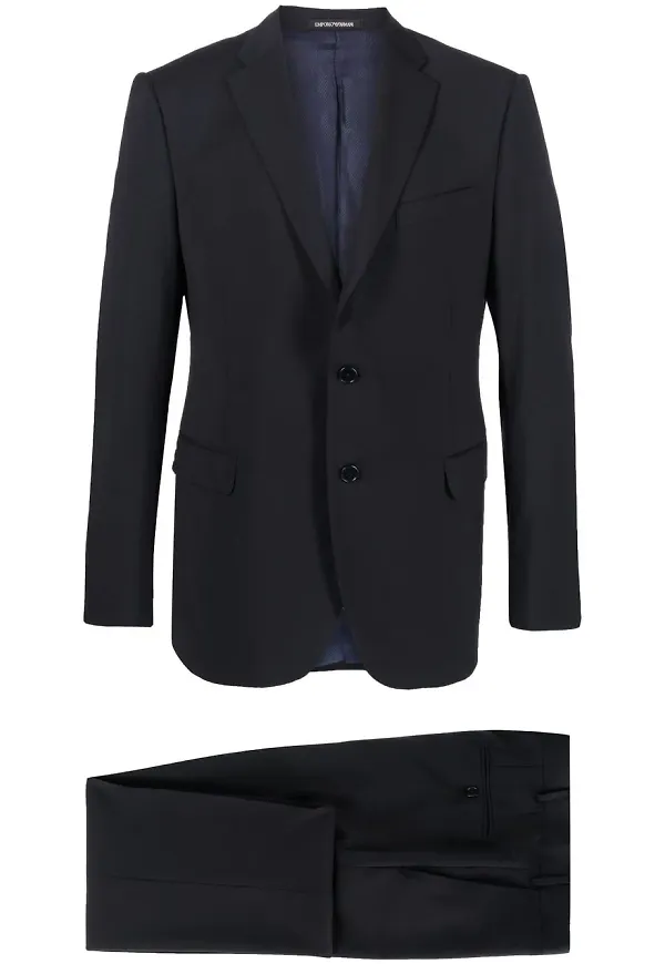 Emporio Armani enkelknäppt kostym - Blå