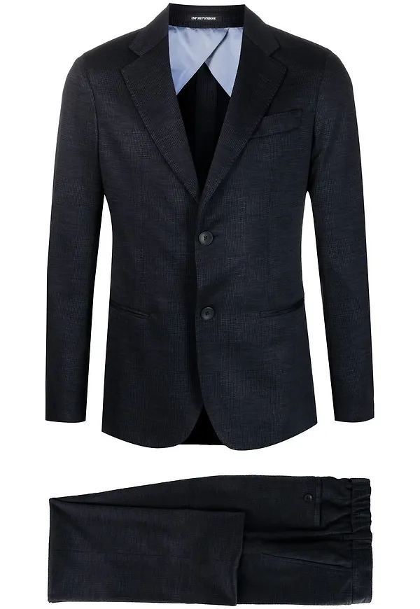 Emporio Armani enkelknäppt kostym - Blå