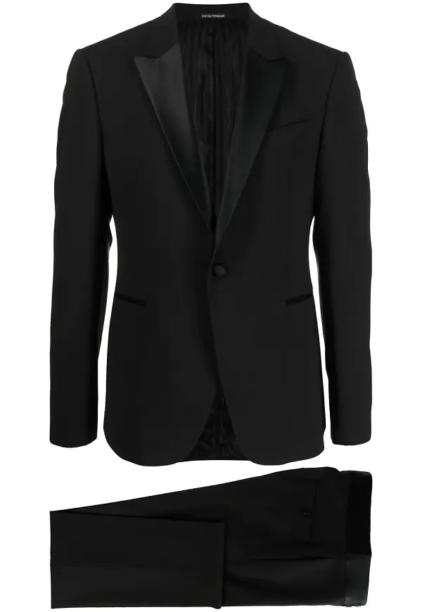 Emporio Armani enkelknäppt kostym - Svart