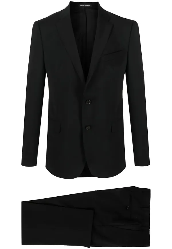 Emporio Armani enkelknäppt kostym - Svart