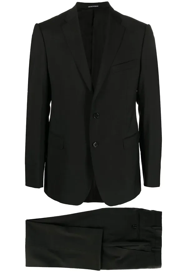 Emporio Armani enkelknäppt kostym - Svart
