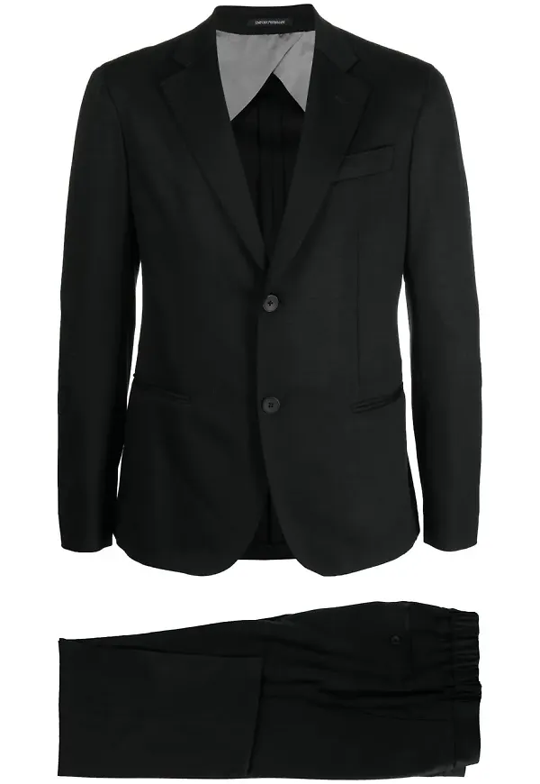 Emporio Armani enkelknäppt kostym - Svart