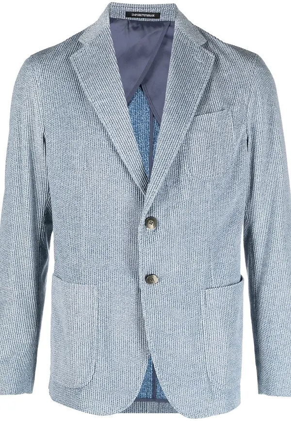 Emporio Armani enkelknäppt manchesterblazer - Blå