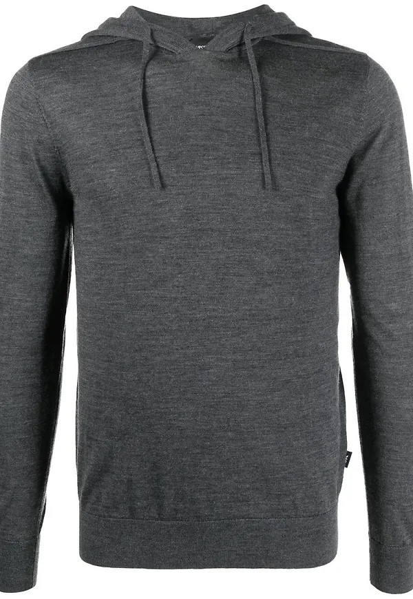Emporio Armani finstickad hoodie - Grå