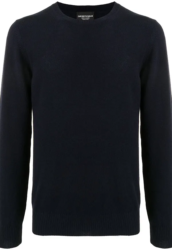 Emporio Armani finstickad kashmirtröja - Blå