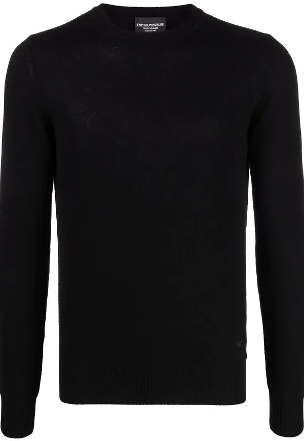 Emporio Armani finstickad kashmirtröja - Svart