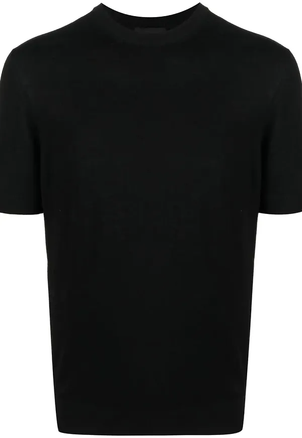 Emporio Armani finstickad t-shirt - Svart