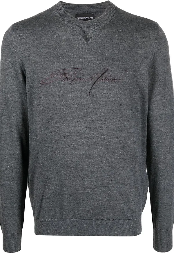 Emporio Armani finstickad tröja - Grå