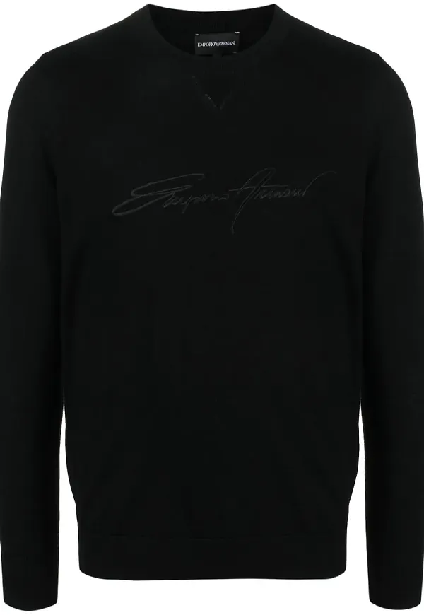 Emporio Armani finstickad tröja - Svart