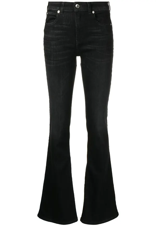 Emporio Armani flare-jeans med logotypplakett - Svart