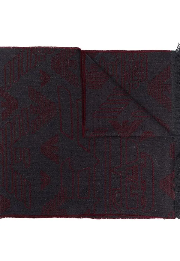Emporio Armani halsduk med franskant - Grå
