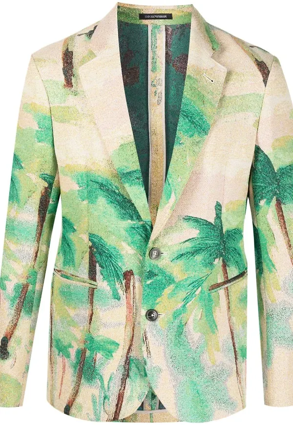Emporio Armani helmönstrad blazer - Neutral