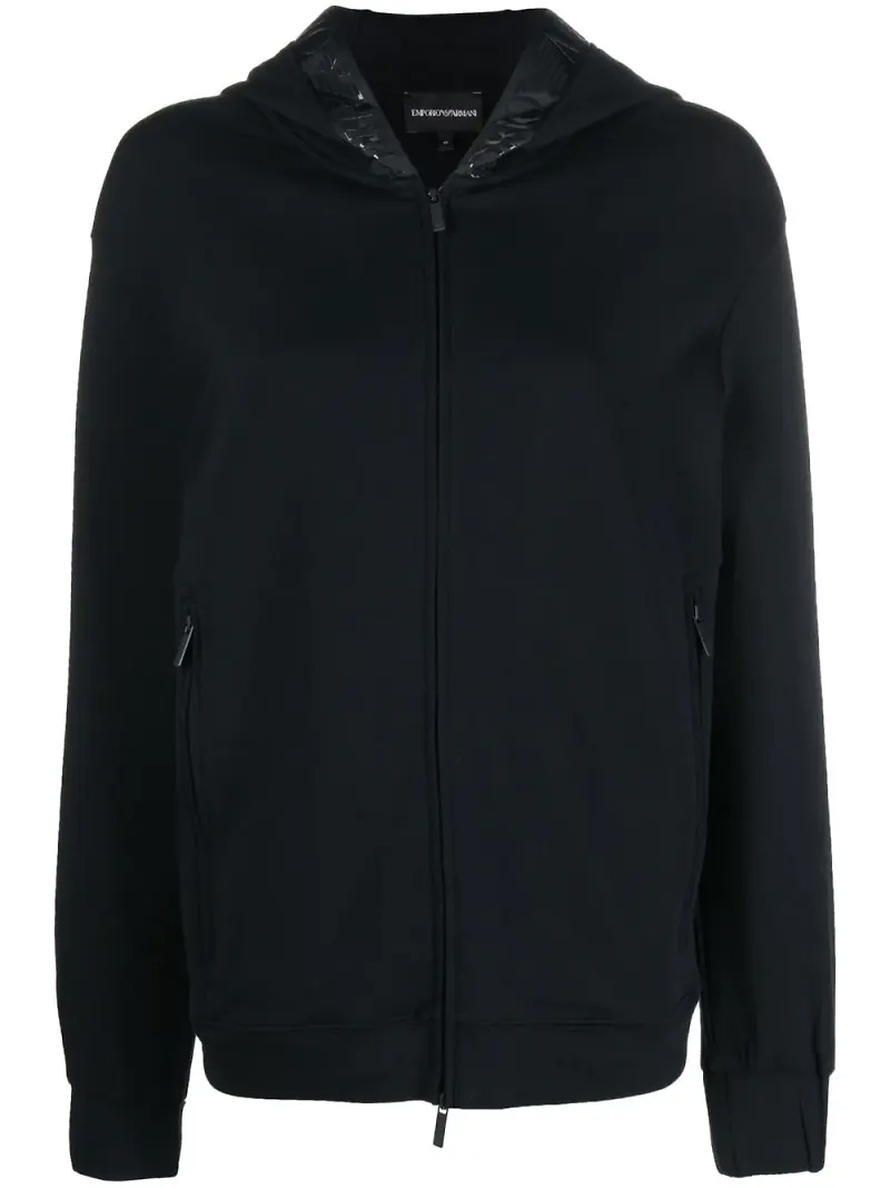 Emporio Armani hoodie med logotyp - Blå