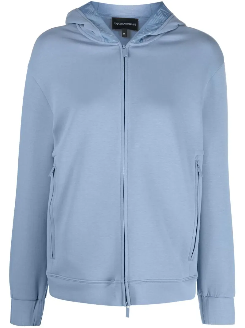 Emporio Armani hoodie med logotyp - Blå