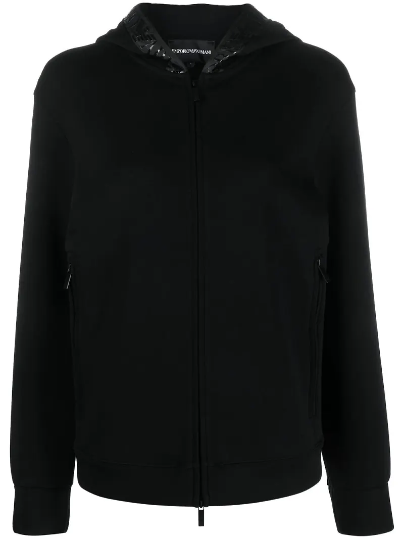 Emporio Armani hoodie med logotyp - Svart