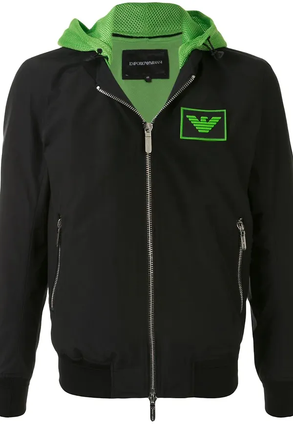 Emporio Armani huvtröja med logotyp och färgblock - Svart