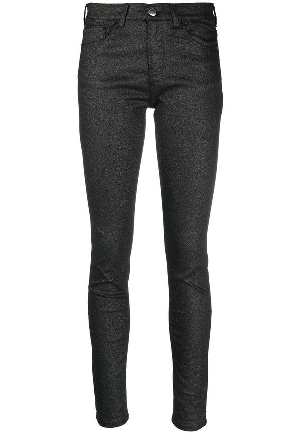 Emporio Armani J20 glittriga skinny-jeans - Svart