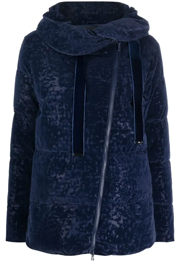 Emporio Armani jacka med diagonal dragkedja - 0909 BLU OCEANO