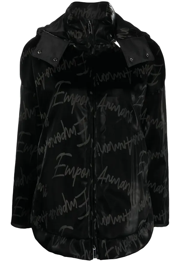 Emporio Armani jacka med huva - Svart