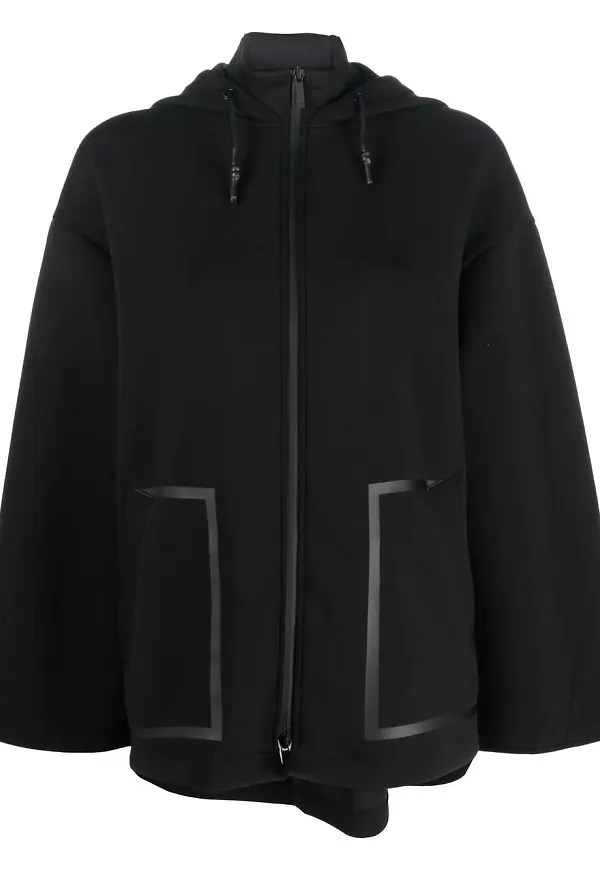 Emporio Armani jacka med präglad logotyp och dragkedja - Svart