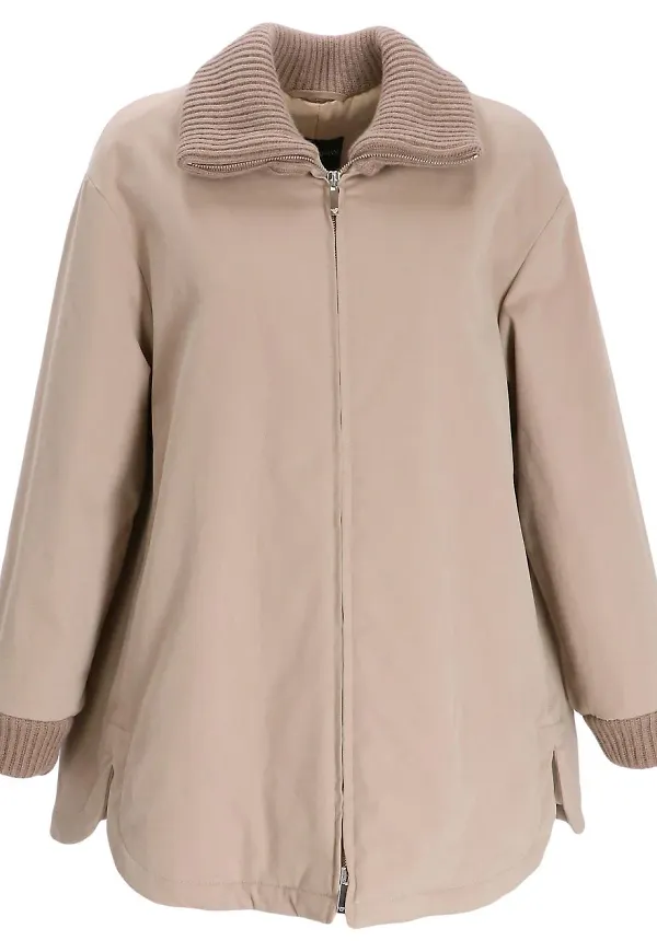 Emporio Armani jacka med stickad kant - Neutral