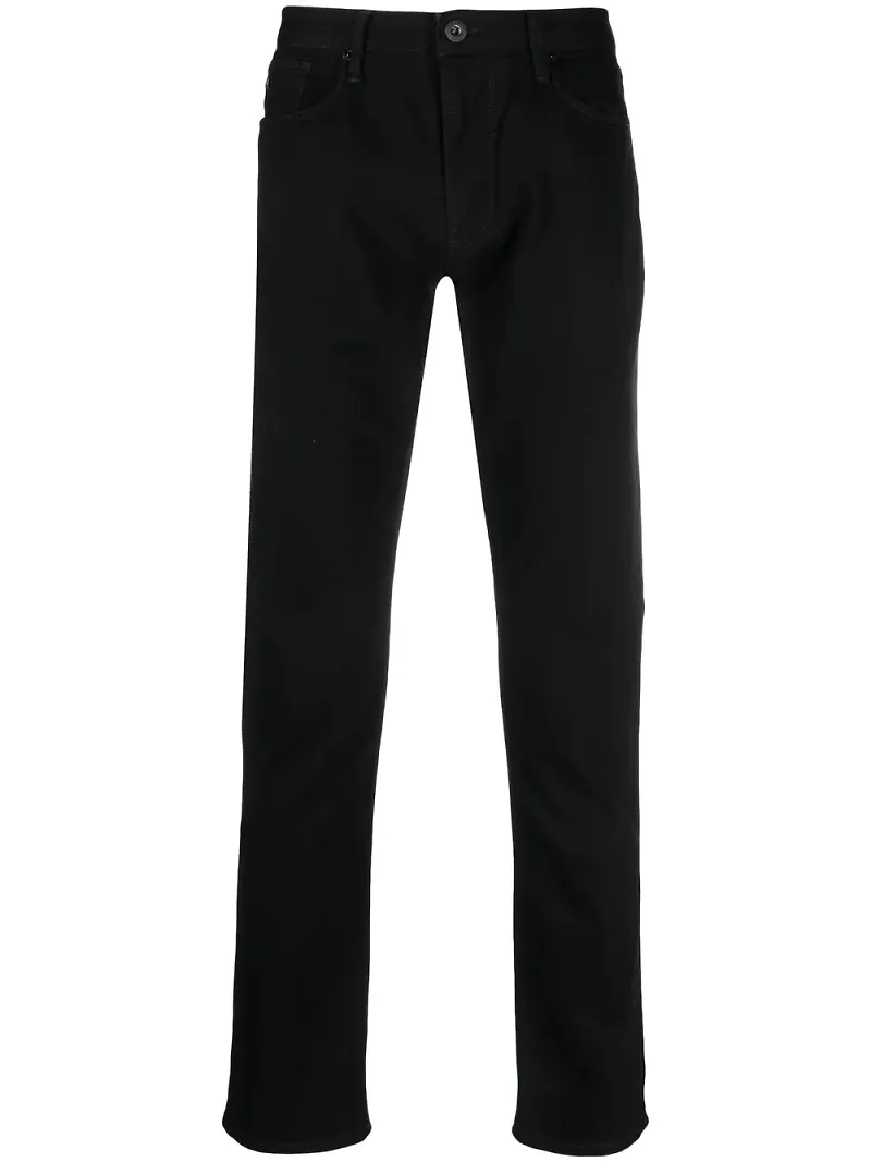 Emporio Armani jeans med logotypplakett - Svart