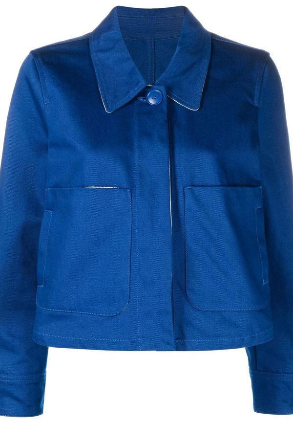 Emporio Armani långärmad bomullsjacka - Blå