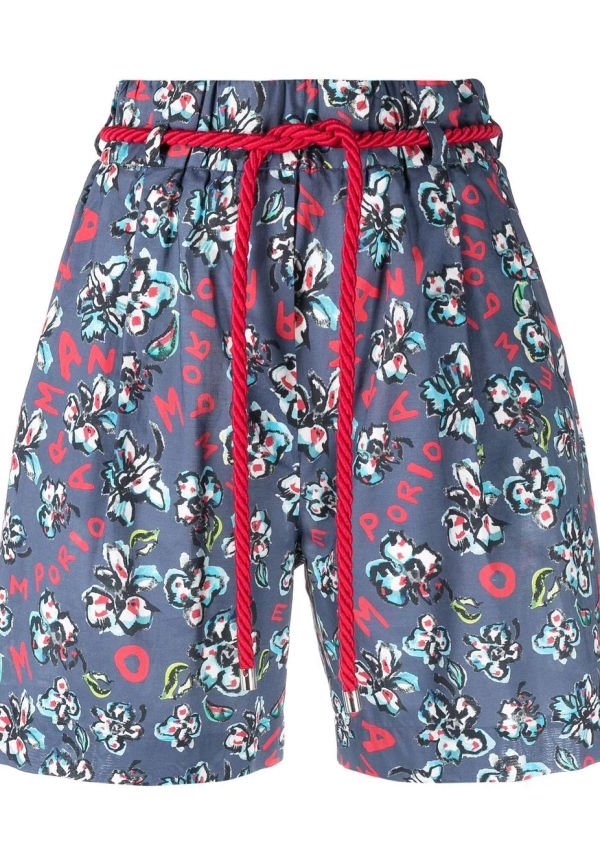 Emporio Armani Mare blommiga shorts - Blå