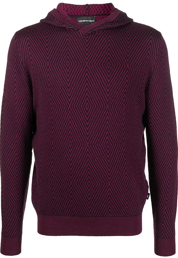 Emporio Armani mönstrad hoodie - Rosa