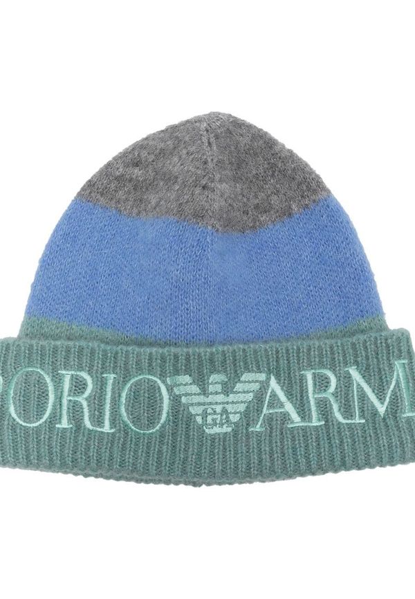 Emporio Armani mössa med logotypkant - Blå