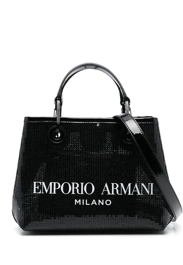 Emporio Armani paljettprydd totebag - Svart