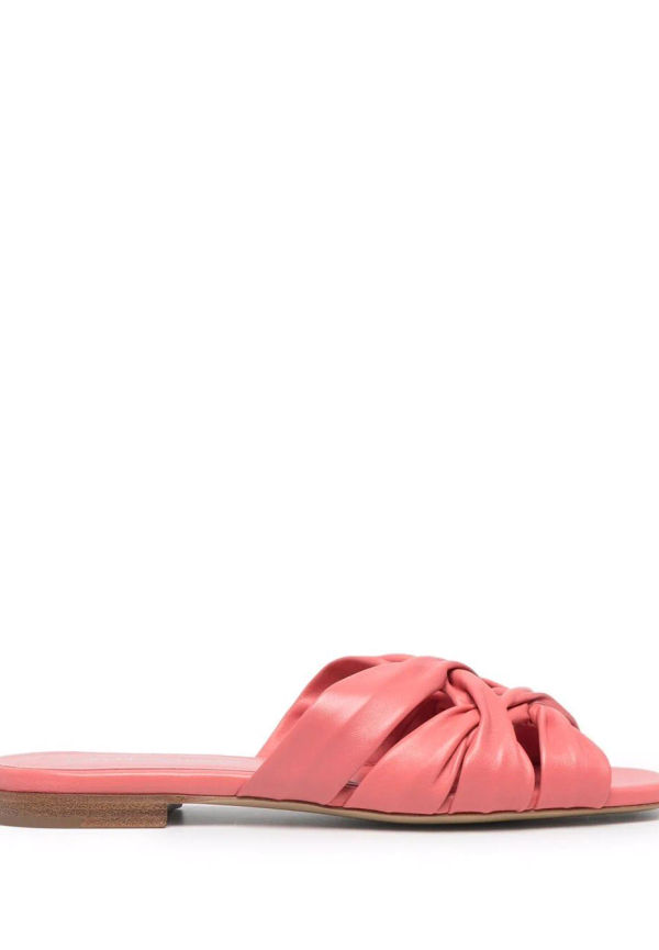 Emporio Armani platta lädertofflor - Rosa